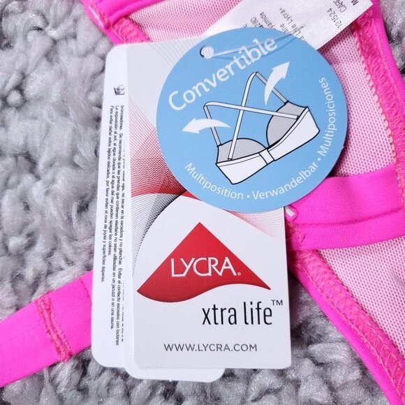 Freya In The Mix Underwire Banded Halter Bikini Swim Top Size 28D Pink Seamed - Picture 7 of 9